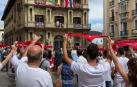Así ha sido el 'no Chupinazo' en la plaza del Ayuntamiento