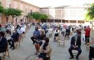 Imagen de parte de los asistentes al homenaje celebrado en la plaza de las Malvas de Fitero.