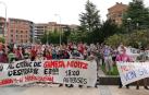 Concentración de trabajadores de Siemens Gamesa de Aoiz frente al Departamento de Desarrollo Económico.