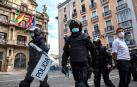 Agentes de Policía Nacional en la plaza Consistorial el pasado 6 de julio.