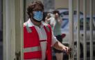 Todas las fotos de este jueves, 23 de julio, en Mendillorri, donde se está preparando, en las inmediaciones del Instituto de Educación Secundaria, la zona para realizar las PCR a los jóvenes de entre 17 y 28 años