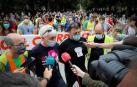Trabajadores de Gamesa marchan de Aoiz a Pamplona en contra del cierre