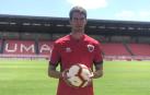 El futbolista 'Kako' Sanz, con la camiseta del Numancia.