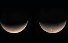 Aspecto de una peculiar nube alargada sobre el volcán Arsia Mons de Marte.