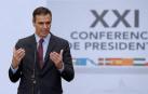 Pedro Sánchez, al inicio de la conferencia de presidentes.