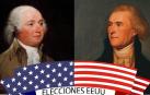 John Adams y Thomas Jefferson, candidatos en 1796.