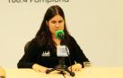 Ana Zabalza Izco, detrás de los micrófonos de Atica FM en 2018.