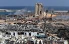 Vista de la zona del puerto de Beirut tras la explosión del pasado 4 de agosto, producida por una carga de nitrato de amonio.