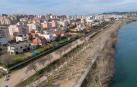 Imagen aérea del paseo del Prado de Tudela, con el río Ebro a la derecha.