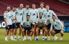 Fotografía de la selección española de fútbol en Stuttgart