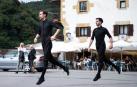 Los coreógrafos y bailarines Martxel Rodríguez y Jon López de Led Silhouette durante una actuación