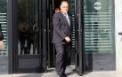 El presidente de la LFP, Javier Tebas, sale del juzgado.