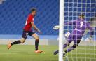 Juan Villar, en acción en el amistoso del pasado sábado en el Real Arena de San Sebastián.