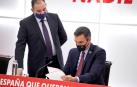 Pedro Sánchez y Ábalos, este lunes, durante la Ejecutiva Federal del PSOE.