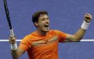 Carreño Busta celebra su victoria ante Shapovalov.
