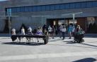 Rueda de prensa del Ayuntamiento y colectivos de Ansoáin con motivo de la suspensión de las fiestas de la localidad.
