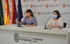 La portavoz del PSN de Pamplona, Maite Esporrín, y la edil Silvia Velasquez.