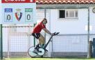 Juan Cruz, entrenando en Tajonar.