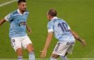 Iago Aspas y Nolito celebran el primer gol del Celta
