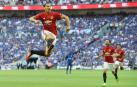 Ibrahimovic celebra el gol contra el Leicester.