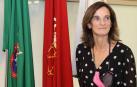 Mertxe López, la primera presidenta de la Sociedad Anaitasuna, este jueves en la sala de juntas del club.
