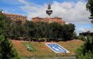 Fotografía banderas españolas en parque Madrid
