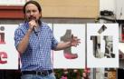 El candidato de Unidas Podemos a presidente del Gobierno, Pablo Iglesias, durante el mitín en el que participó este sábado en Las Palmas de Gran Canaria.