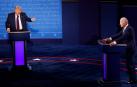 Trump señala a Biden en un momento del debate.