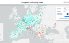Imagen del mapa del Índice Europeo de Calidad del Aire.