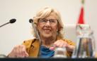 La alcaldesa, Manuela Carmena, presidiendo el último pleno del Ayuntamiento de Madrid