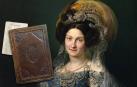 Retrato de la reina María Cristina de Borbón-Dos Sicilias (1830) y portada de su recetario. r. c.