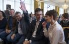 Ramón Alzórriz, Santos Cerdán, Pedro Sánchez y María Chivite, en un acto del PSN en 2018