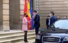 Chivite estrena puesta en escena en el Palacio de Navarra para recibir a Sánchez