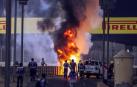 El francés accidentó espectacularmente su monoplaza, que se incendió, pero, por fortuna, no sufrió daños mayores.