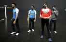 Jon Ander Albisu, Asier Agirre, Joseba Ezkurdia y Julen Martija 'rompen filas' tras posar con el material escogido para su semifinal.