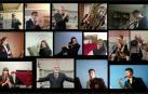 La banda de música de Falces interpreta el himno de Navarra