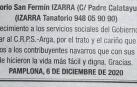 Una parte de la esquela publicada en Diario de Navarra que se ha hecho viral