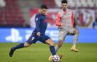 Luis Suárez, en un momento del partido contra el Salzburgo