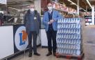 Ramón Marquina, Director de E.Leclerc Pamplona y Joaquín Fernández Eraso, presidente del Banco de Alimentos de Navarra.