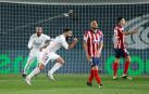 Carvajal celebra su gol ante el Atlético de Madrid