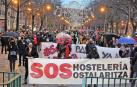 Concentración  en Pamplona de los hosteleros navarros reclamando un plan de rescate