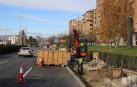 Obras para el paso de peatones en la avenida de Navarra