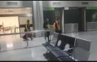 Llegada del Villarreal al aeropuerto de Noáin