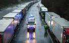 Filas de camiones retenidos en Dover (Reino Unido)