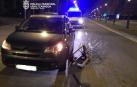 Coche accidentado en Pamplona