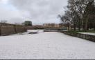 Nieve en la Vuelta del Castillo en Pamplona