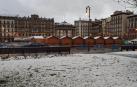 Pamplona despierta con un manto blanco en una jornada con alerta amarilla por nieve