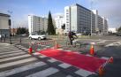 Señalización en el carril bici de Pío XII.