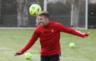 Brandon, en un entrenamiento en Tajonar.