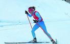 Irati Cuadrado Noáin, en pleno esfuerzo ayer en los 5 km de Linza.